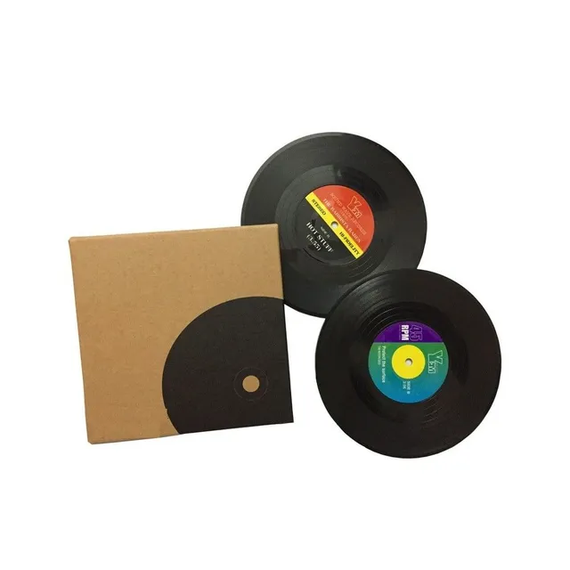 Sous-verres en forme de disque vinyle 6 pcs