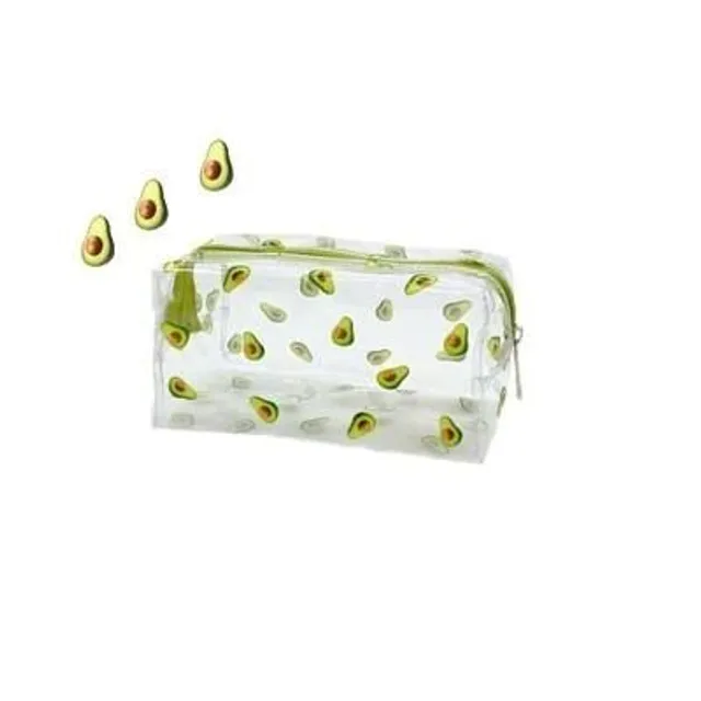 Transparent school pencil case with different motifs