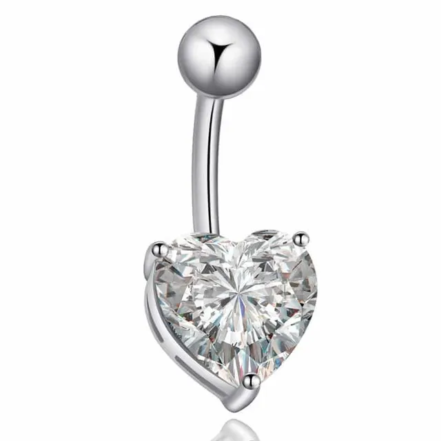 Beautiful metal piercing in the belly button - Sweetheart gj15259