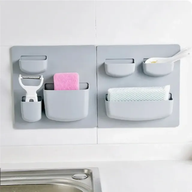 Wall shelf with scale and multifunctional storage box with perforated design