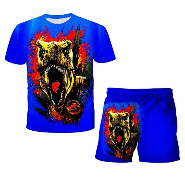 Set sportiv de vară pentru copii cu imprimeu Jurassic World - tricou + pantaloni scurți