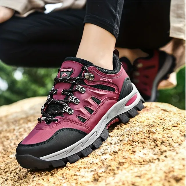 Women's light waterproof trekking shoes with ankle support for hiking, trekking, camping, breathable, non-slip, outdoor, trail, backpacks, running