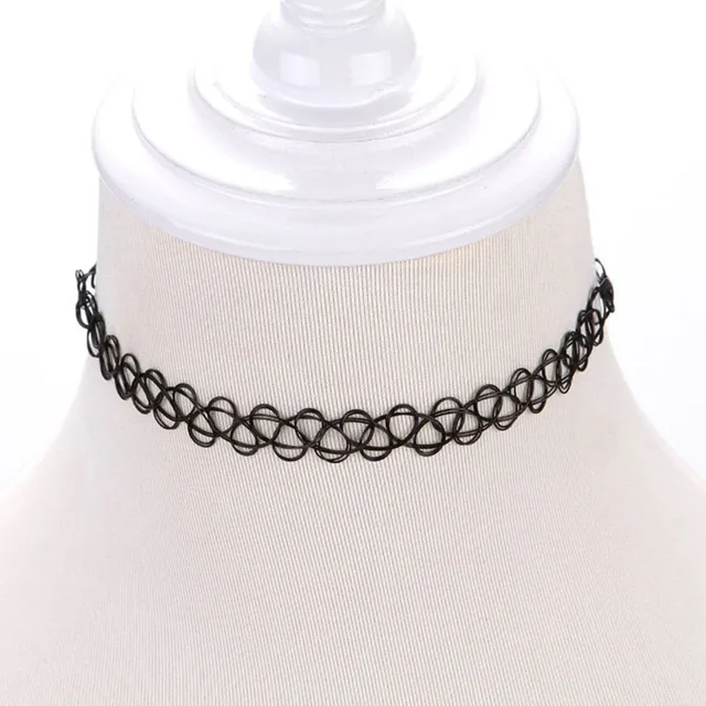 Elasztikus Retro Choker nyaklánc lányoknak - 12 db