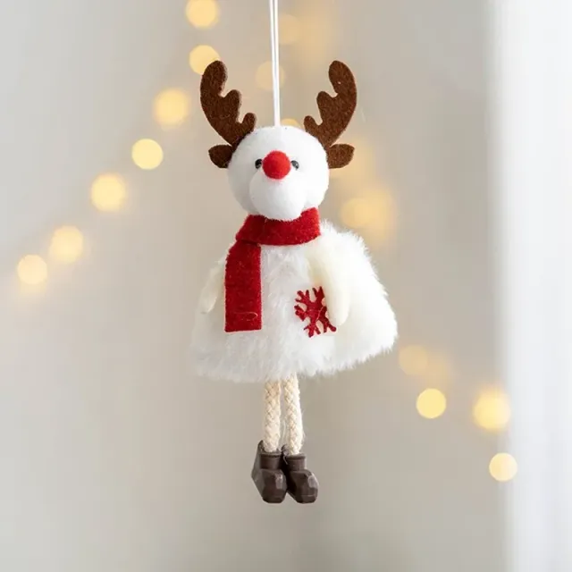 Figurine decorative de Crăciun pentru brad - Fetita, renul și om de zăpad