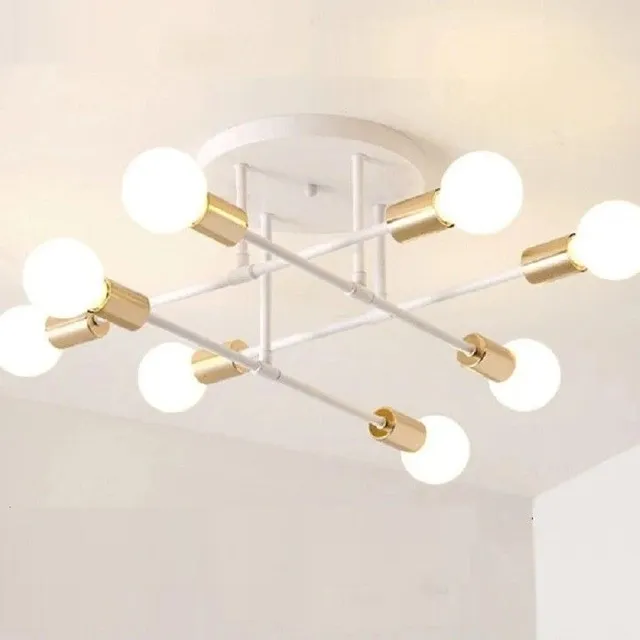 Minimalistická stropná lampa Kovový luster v severskom štýle LED osvetlenie Sviečky Moderný luster pre žiarovky E27 70 x 20 cm