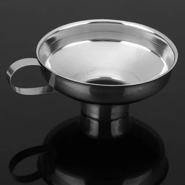 Stainless steel funnel with handle