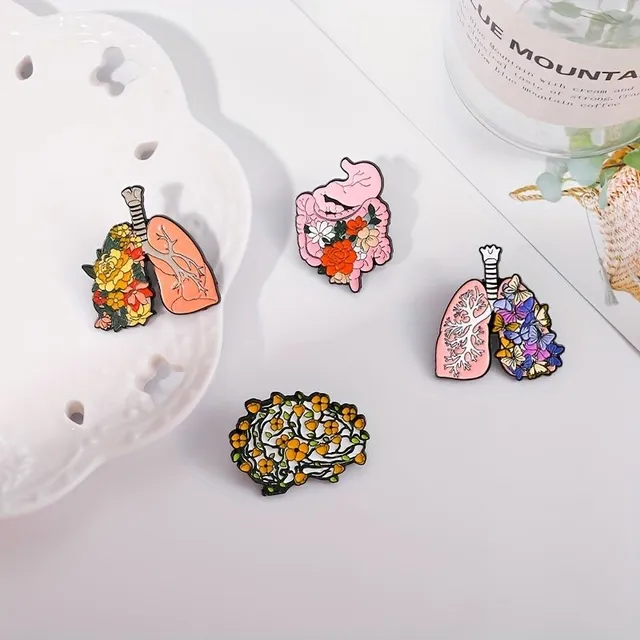 Flower organs anime enameled clips - brooch on the lapel, badges, cartoon plant jewelry - gift