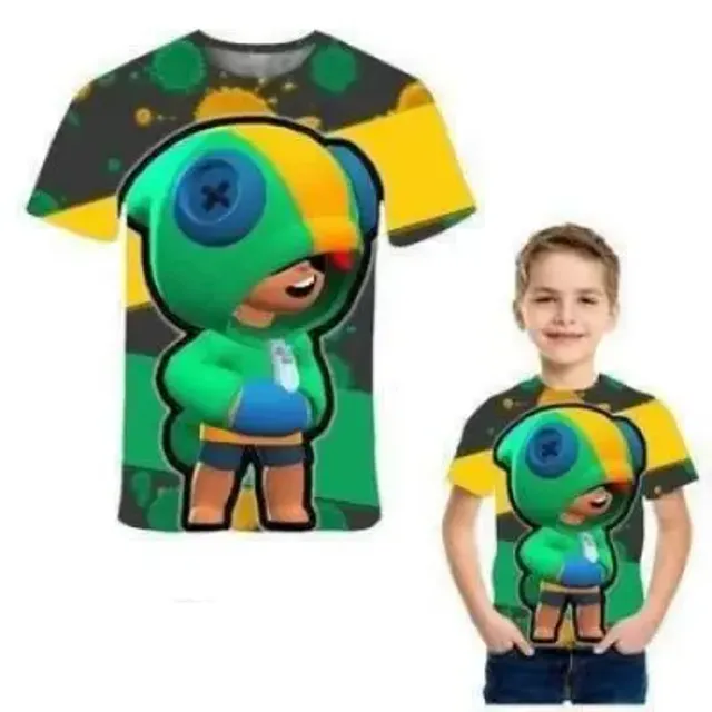 Kids short sleeve shirt with prints of popular Brawl Stars characters