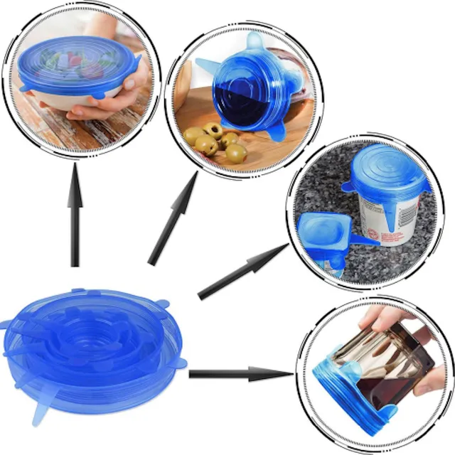 Silicone lids for containers 6 pcs