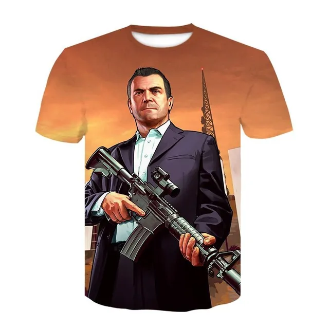 Men's and boys' shirts with Grand Theft Auto 5 prints XXS DT-392