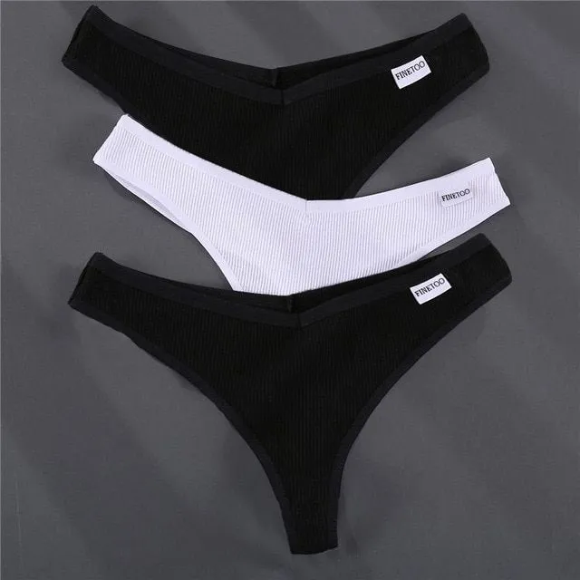 Quality cotton thong set 3 pieces