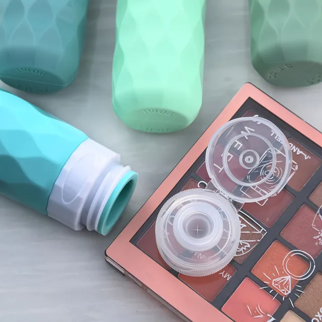 Travel Silicone Bottles for Cosmetics (4 pcs) - TSA 3 oz, BPA-free, Narrow, Squeezable