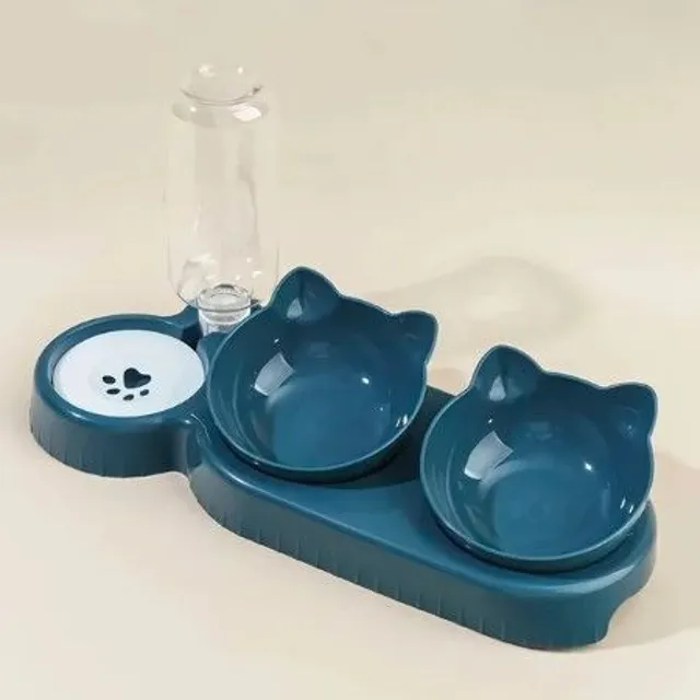 Automatisches 3in1 Katzennapf-Set mit Schwerkraftflasche