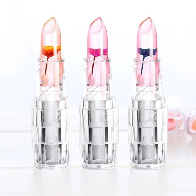 Transparent lipstick with flower