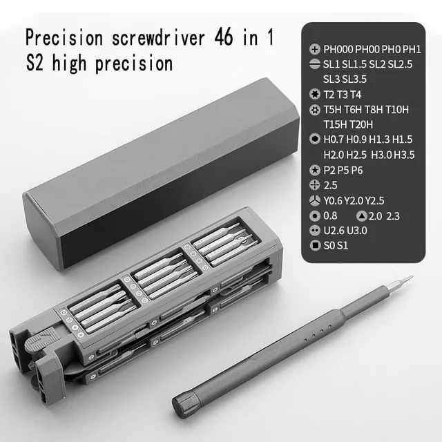 128 v 1 Sada šroubováků Reel Storage Box Pěticípá hvězda ve tvaru bitové hlavy Magnetická sada přesných šroubováků Nástroj na opravu telefonu