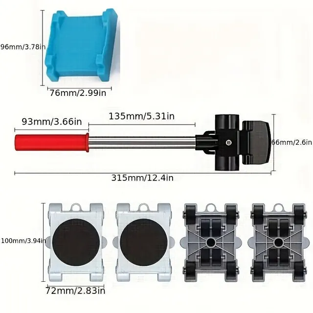 8ks Nábytek Dolly 4 Kolečka Heavy Duty And Furniture Lifter, Nábytek Pro Pohyb, Zatížení 2200 LB, Válec Na Spotřebiče Pro Těžké Předměty, Pračka, Lednička