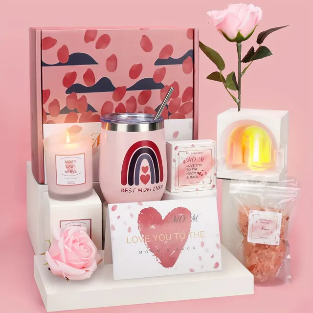 8 Kúsky ružového romantického daru Bublíky na deň matiek