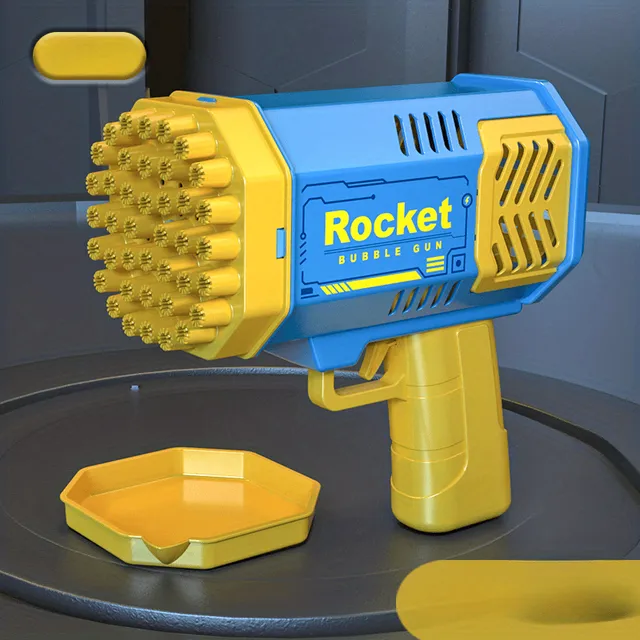 Detská raketa bublina s 40 otvormi, automatické, LED svetlá, prenosné, pre chlapcov a dievčatá