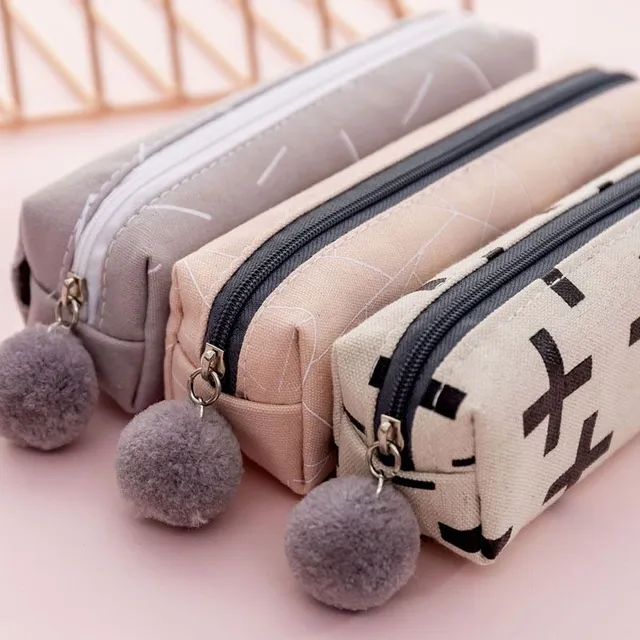 Cute pencil case with pompom Cutie