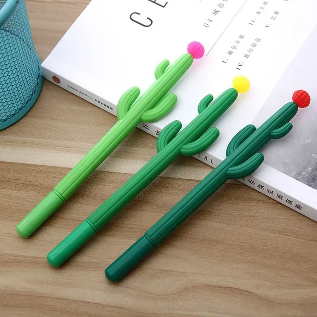 Set of design pens with skinny tip in cactus design 3 pieces Ferdinand