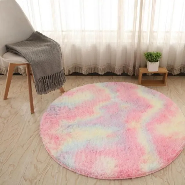 Kulatý huňatý koberec  - více variant