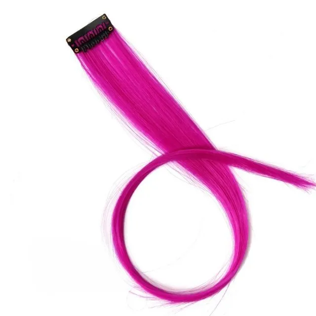 Strand of synthetic hair on clip - various colours