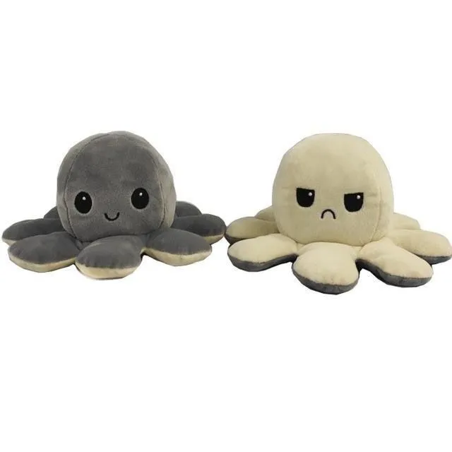 Reversible plush octopus in several variants