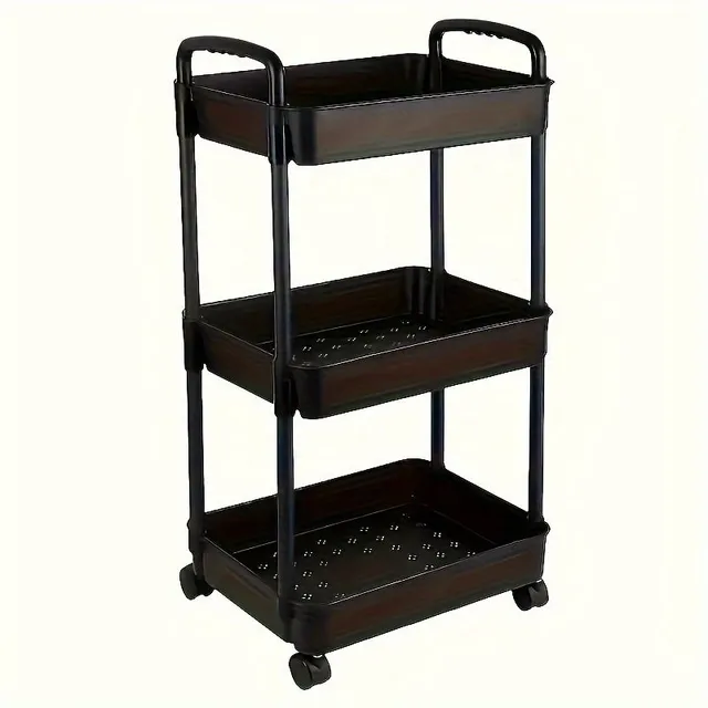 1pc Universal multi-level storage rack with wheels - kitchen, bathroom, bedroom and living room