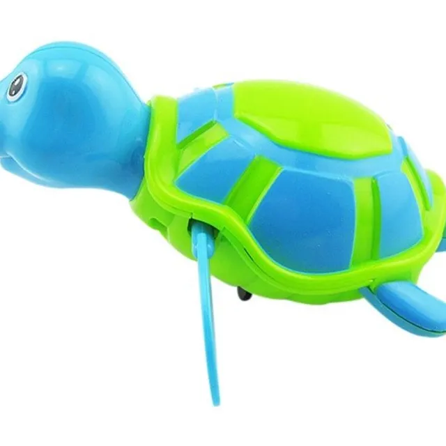 Színes úszó teknős a vízben