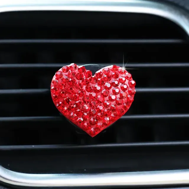 1 ks Nový roztomilý vzduchový osvěžovač do auta ve tvaru srdce s diamantem
