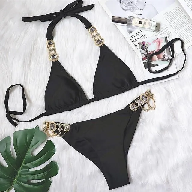 Bikini with rhinestones