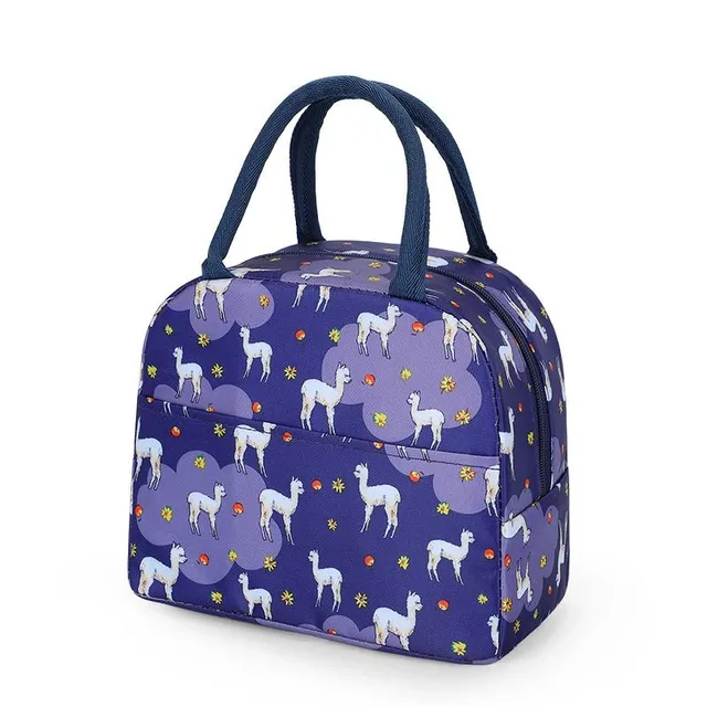 Simple classic trendy lunch bag with a luxurious modern colour print