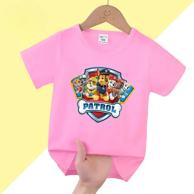 Tricou pentru copii cu mâneci scurte și imprimeu Patrula cățelușilor