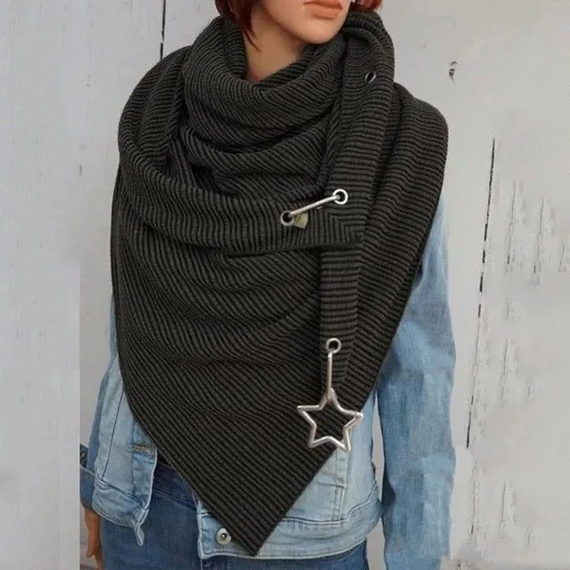 Women's warm elegant triangle wrap scarf