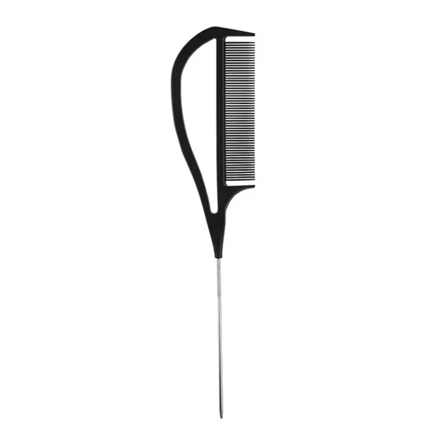 Midnight hairdresser comb with metal handle