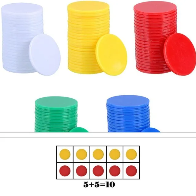 Replacement coloured tokens for board games 100 pieces - more colours Paula