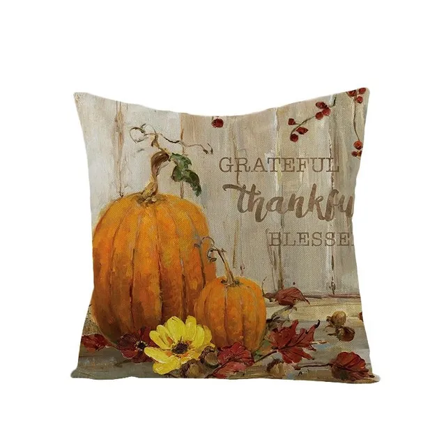 Decorative pillowcase with autumn harvest printing