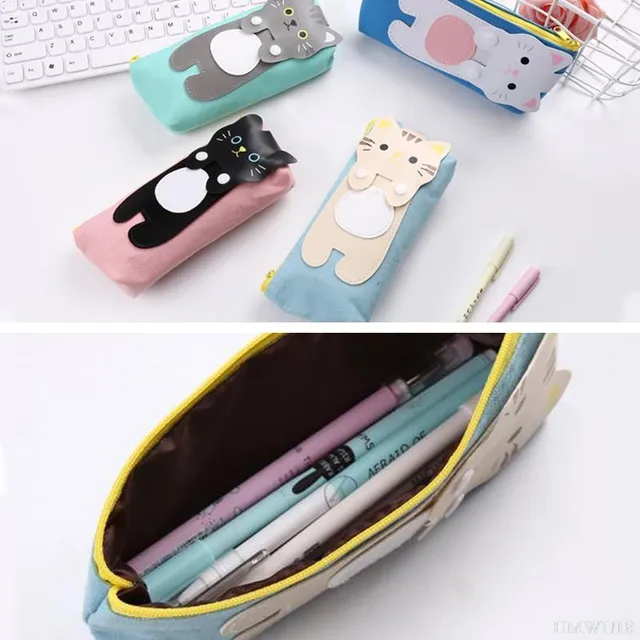 School cute writing case - Kawaii pussy