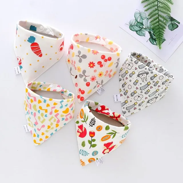 Soft cotton baby bib 5 pcs