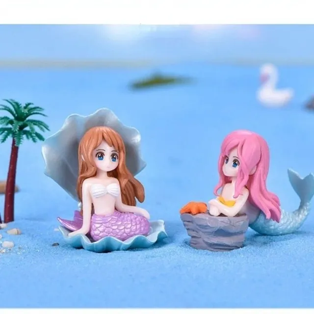 Design decoration for aquarium in the shape of cute mermaid - more variants