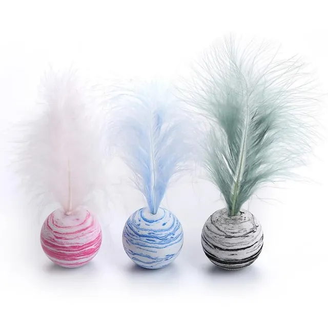 Cat toy - ball with feather