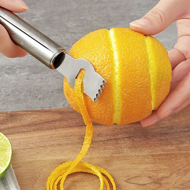 Universal stainless steel zester and fruit peeler