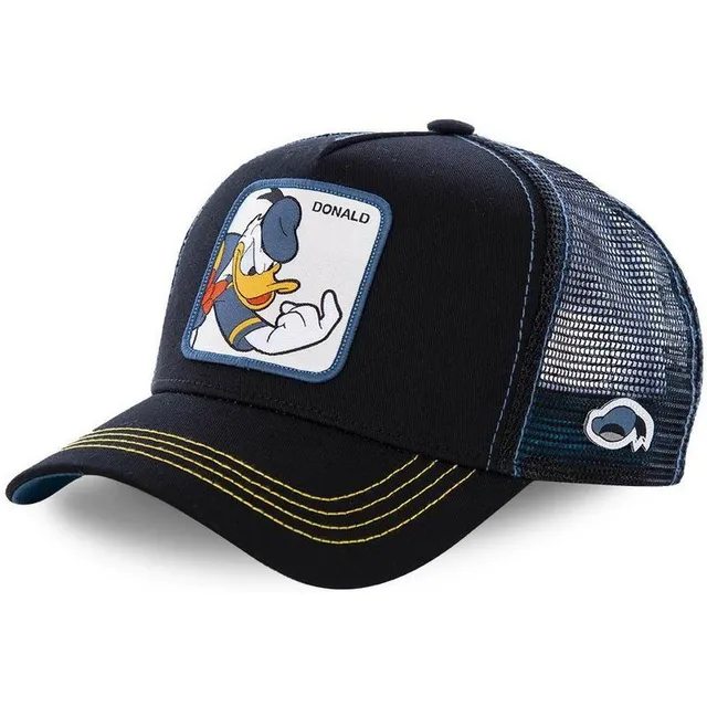 Unisex baseball cap with motifs of animated characters DONALD DUCK BLACK