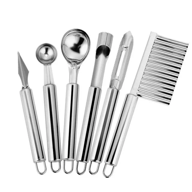 Set de découpe en acier inoxydable 6 pièces