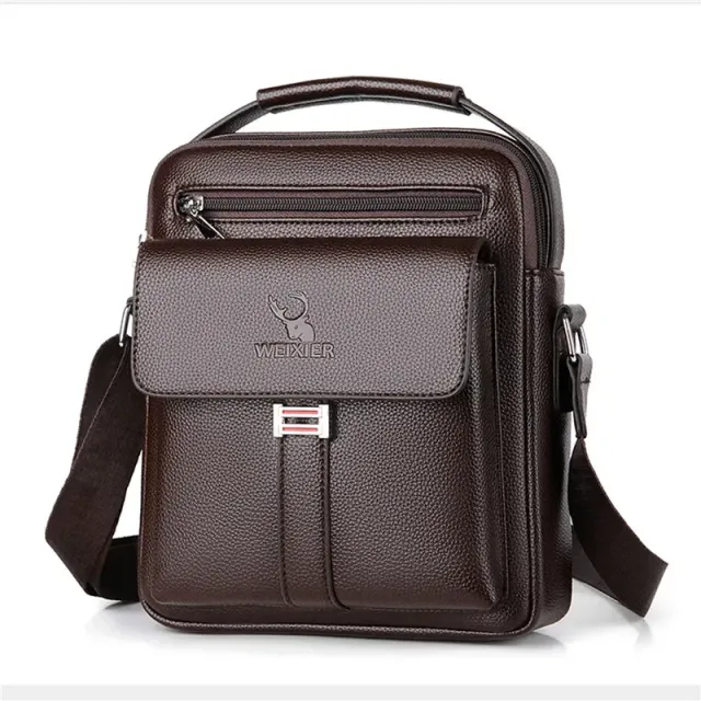 Male leather crossbody bag Messenger - vintage, waterproof, large capacity © For men