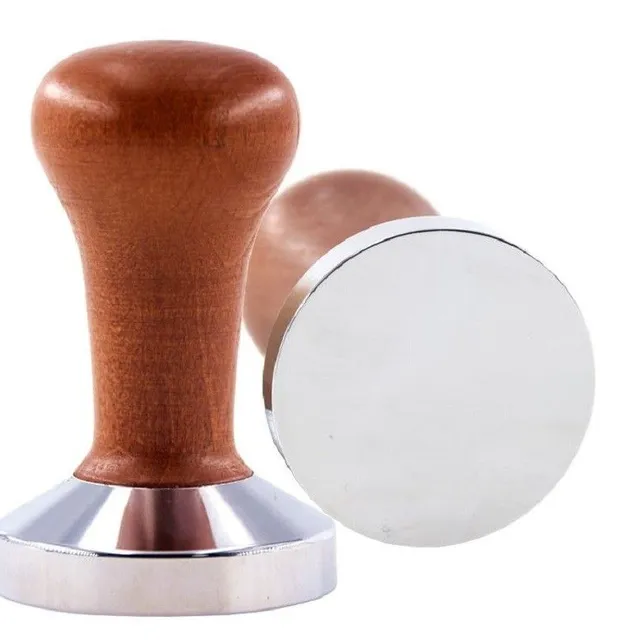 Tamper for coffee with wooden handle