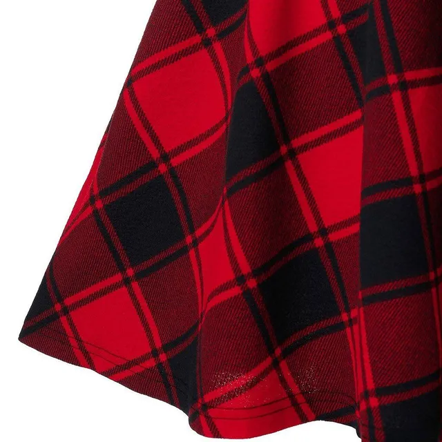 Ladies plaid skirt with lacing