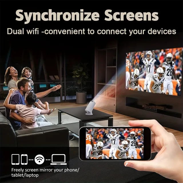 Compact projector with Android 11.0 and dual WiFi connectivity