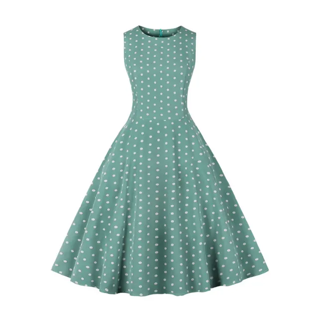 Women's retro summer dress with polka dots