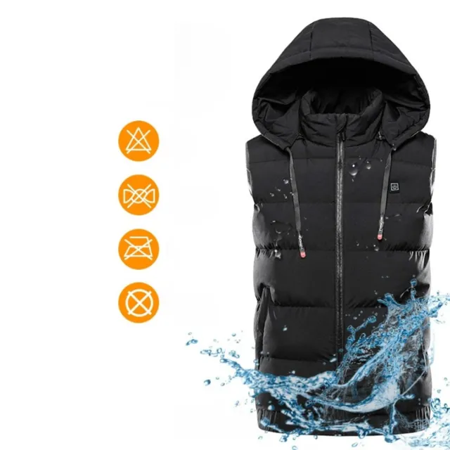 Gilet con cappuccio riscaldato USB da uomo per la pesca all'aperto, lo sci e il campeggio